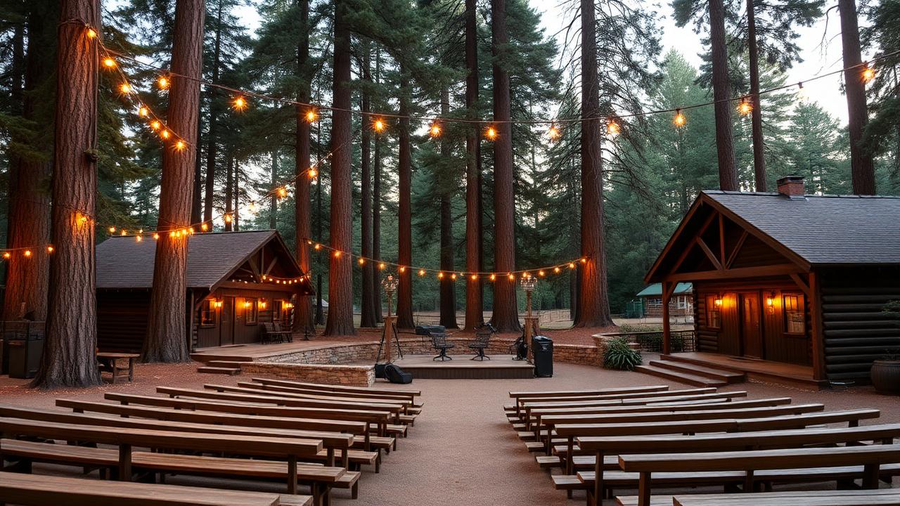 Redwood amphitheater for performances